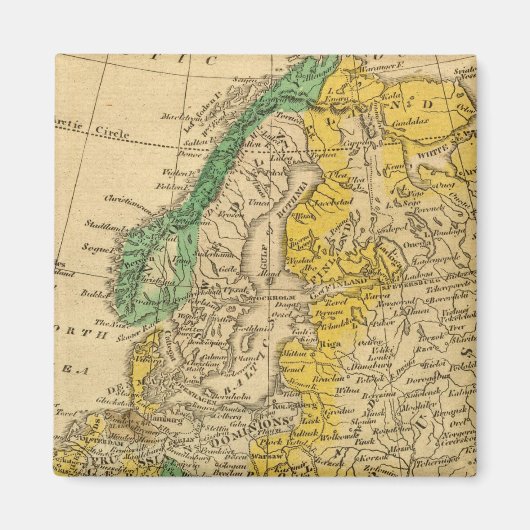 Europa-kaart van Worcester Magneet (Voorkant)