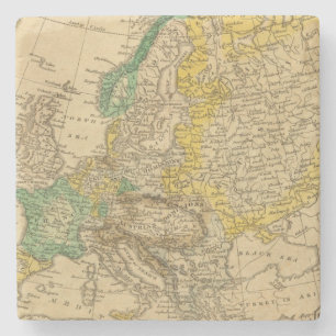 Europa-kaart van Worcester Stenen Onderzetter