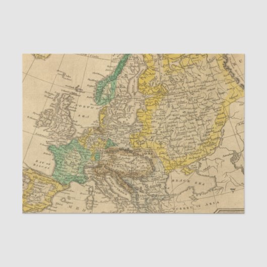 Europa-kaart van Worcester Tissuepapier (Voorkant)