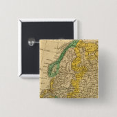 Europa-kaart van Worcester Vierkante Button 5,1 Cm (Voorkant /achterkant)