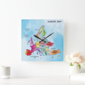 Europa-kaart Vierkante Klok (Huis)