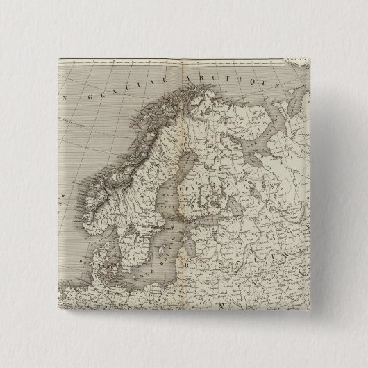 Europa - kleurloze kaart vierkante button 5,1 cm (Voorkant)