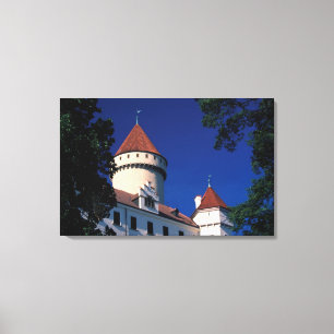 Europa, Konopiste Castle, Tsjechië, standbeeld Canvas Afdruk