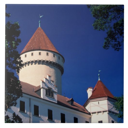 Europa, Konopiste Kasteel, Tsjechië, standbeeld Tegeltje (Voorkant)