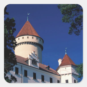 Europa, Konopiste Kasteel, Tsjechië, standbeeld Vierkante Sticker