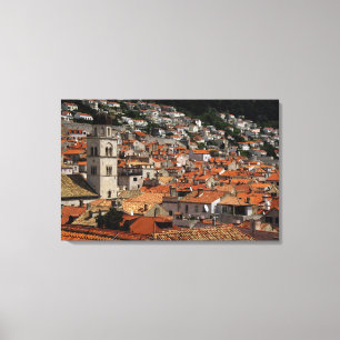 Europa, Kroatië. Middeleeuwse ommuurde stad Canvas Afdruk