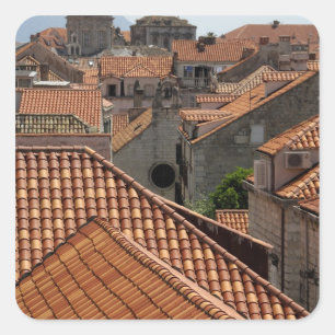 Europa, Kroatië. Middeleeuwse ommuurde stad van 2 Vierkante Sticker
