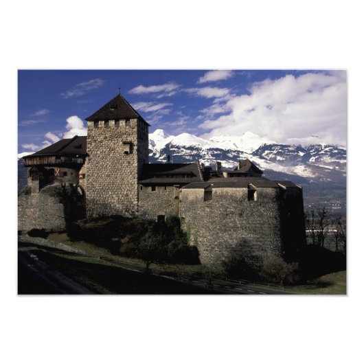 Europa, Liechtenstein, Vaduz. Vaduz-kasteel, 2 Foto Afdruk (Voorkant)