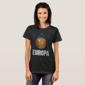 Europa Maan Jupiter Planeet Zonnestelsel Astronomi T-shirt (Voorkant volledig)