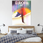 Europa - Maan van Jupiter Ruimtekunst. Canvas Afdruk (Insitu (Slaapkamer))