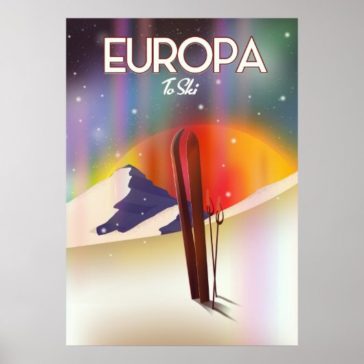 Europa - Maan van Jupiter Ruimtekunst. Poster (Voorkant)
