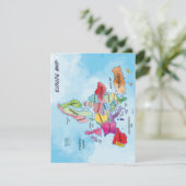 Europa Map waterverf kunst Platte Kaart (Staand voorkant)