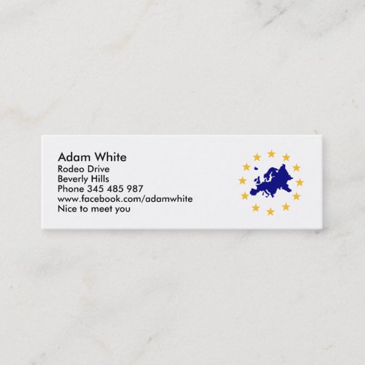 Europa Mini Visitekaartje (Voorkant)