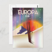 Europa - Muon of Jupiter Space Art. Briefkaart (Voorkant / Achterkant)