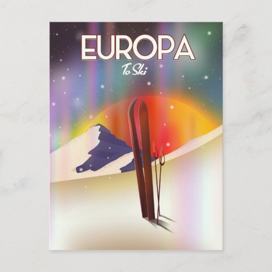 Europa - Muon of Jupiter Space Art. Briefkaart (Voorkant)