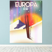 Europa - Muon of Jupiter Space Art. Canvas Afdruk (Insitu (Houten vloer))