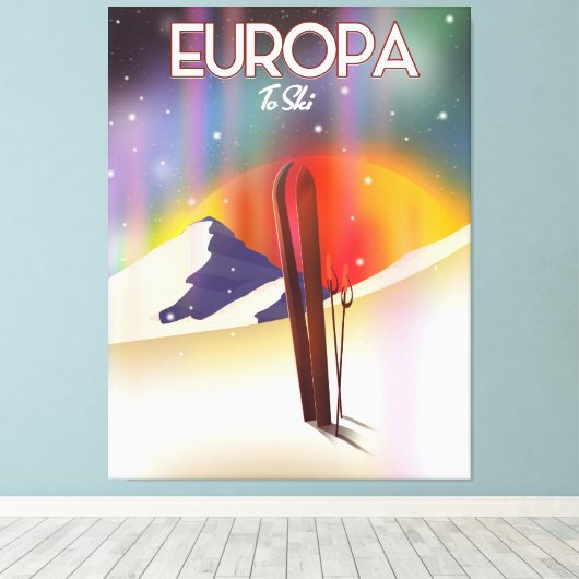 Europa - Muon of Jupiter Space Art. Canvas Afdruk (Insitu (Houten vloer))