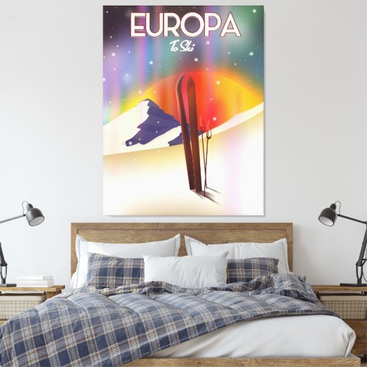 Europa - Muon of Jupiter Space Art. Canvas Afdruk (Insitu (Slaapkamer))