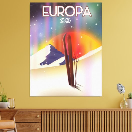 Europa - Muon of Jupiter Space Art. Canvas Afdruk (Insitu (Woonkamer))