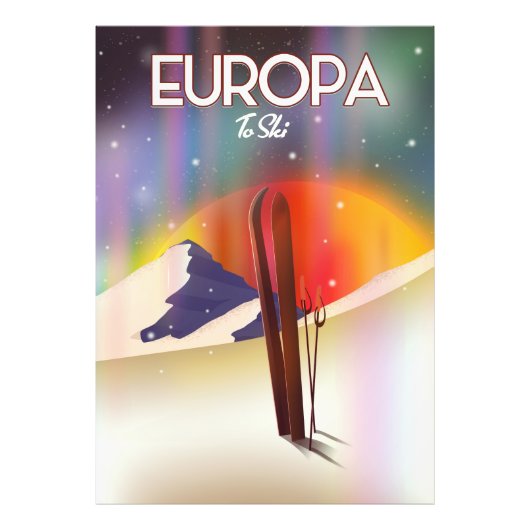 Europa - Muon of Jupiter Space Art. Foto Afdruk (Voorkant)
