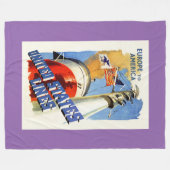 Europa naar Amerika ~ Verenigde Staten lijnen Fleece Deken (Voorkant (Horizontaal))