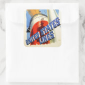 Europa naar Amerika ~ Verenigde Staten lijnen Vierkante Sticker (Tas)