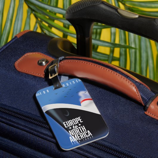 Europa naar Noord-Amerika — Commerciële cruisesche Bagagelabel (Voorkant Insitu 1)