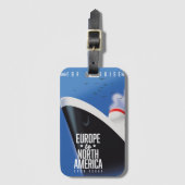 Europa naar Noord-Amerika — Commerciële cruisesche Bagagelabel (Voorkant (verticaal))