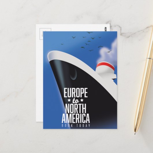Europa naar Noord-Amerika — Commerciële cruisesche Briefkaart (Voorkant / Achterkant in situ)