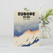 Europa naar Ski "Neem een vliegtuig" Mok met tweet (Staand voorkant)