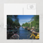 Europa, Nederland, Amsterdam, gele fiets en Briefkaart (Voorkant / Achterkant)