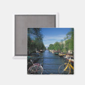Europa, Nederland, Amsterdam, gele fiets en Magneet (Voorkant / Achterkant)