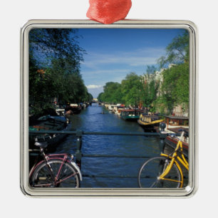 Europa, Nederland, Amsterdam, gele fiets en Metalen Ornament