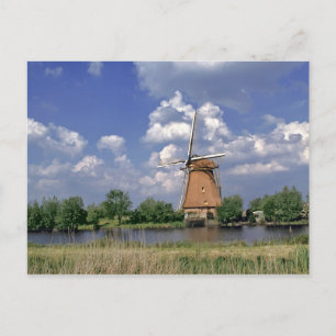 Europa, Nederland, Kinerdijk. Een windmolen staat Briefkaart
