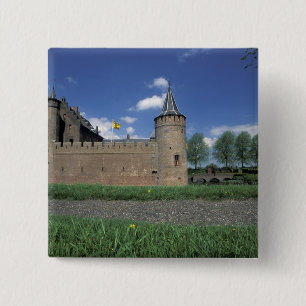 Europa, Nederland, Muiden Muiderslot Vierkante Button 5,1 Cm