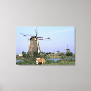 Europa, Nederland, Zuid Holland, Kinderdijk. 2 Canvas Afdruk