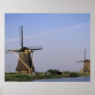 Europa, Nederland, Zuid Holland, Kinderdijk. Poster
