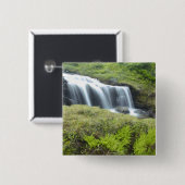 Europa, Noorwegen. Waterval. Vierkante Button 5,1 Cm (Voorkant /achterkant)