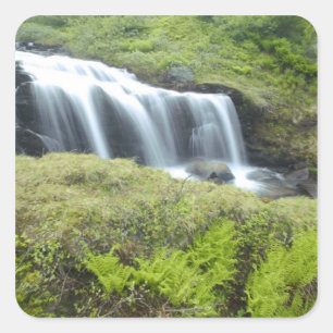Europa, Noorwegen. Waterval. Vierkante Sticker