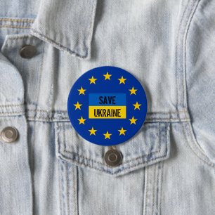 europa oekraïne ronde button 7,6 cm