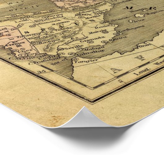 Europa Olney-kaart Poster (Hoek)