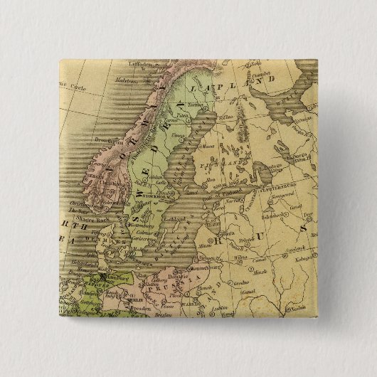 Europa Olney-kaart Vierkante Button 5,1 Cm (Voorkant)