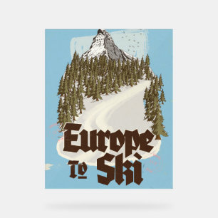 Europa om te skiën acryl bord