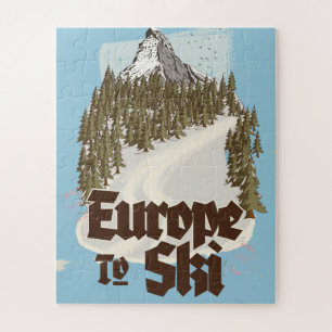 Europa om te skiën legpuzzel