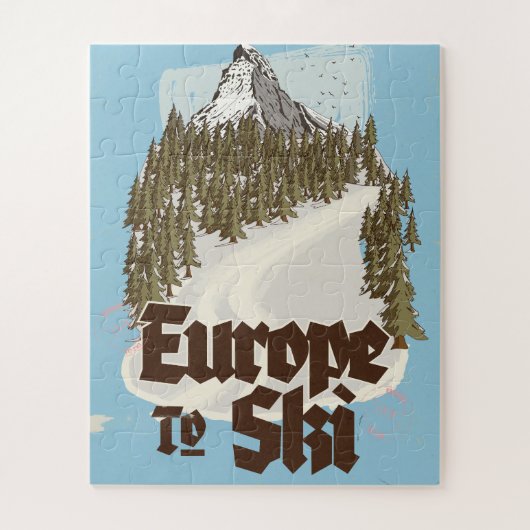 Europa om te skiën legpuzzel (Verticaal)