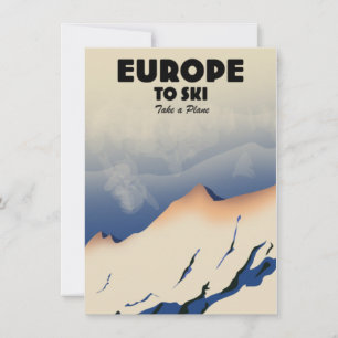 Europa om te skiën "Neem een vliegtuig" Tweekleuri