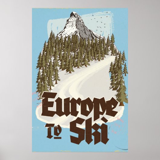 Europa om te skiën poster (Voorkant)