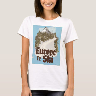 Europa om te skiën t-shirt