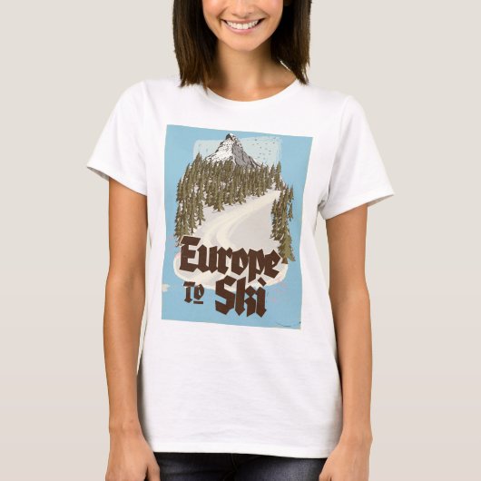 Europa om te skiën t-shirt (Voorkant)