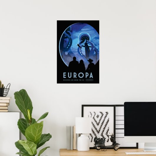 EUROPA ontdekt het leven onder Ice NASA ruimtereiz Poster (Thuiskantoor)